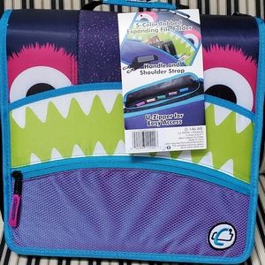 Purple Children Monsters the mighty zip tab binder by Case-it